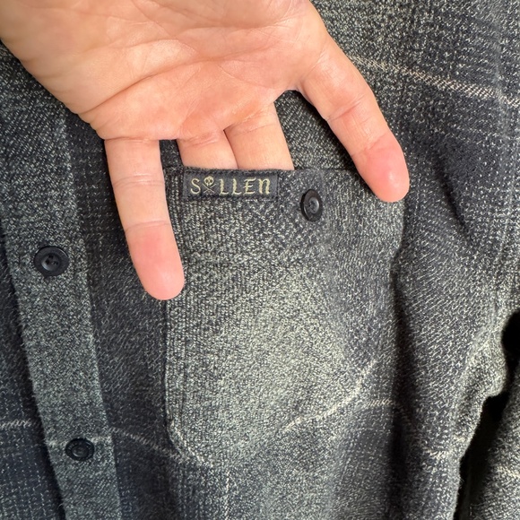 Sullen Craft Collection Mens Flannel Button Up Plaid Shirt Black-Olive XL Pocket - Picture 5 of 14